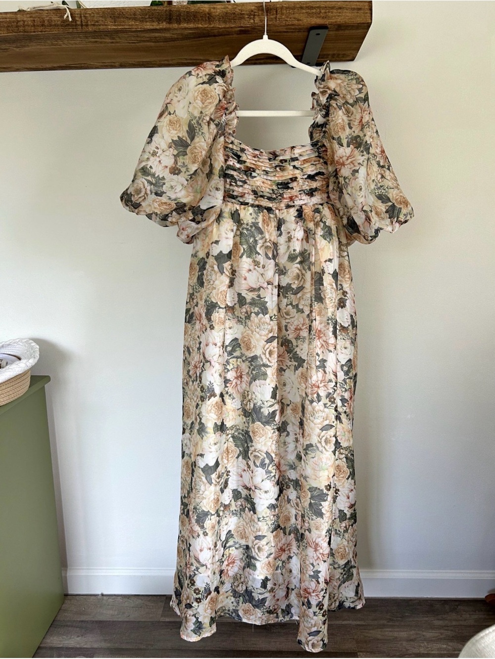 Worth Collective Melody Maxi Dress - Cream & Green
